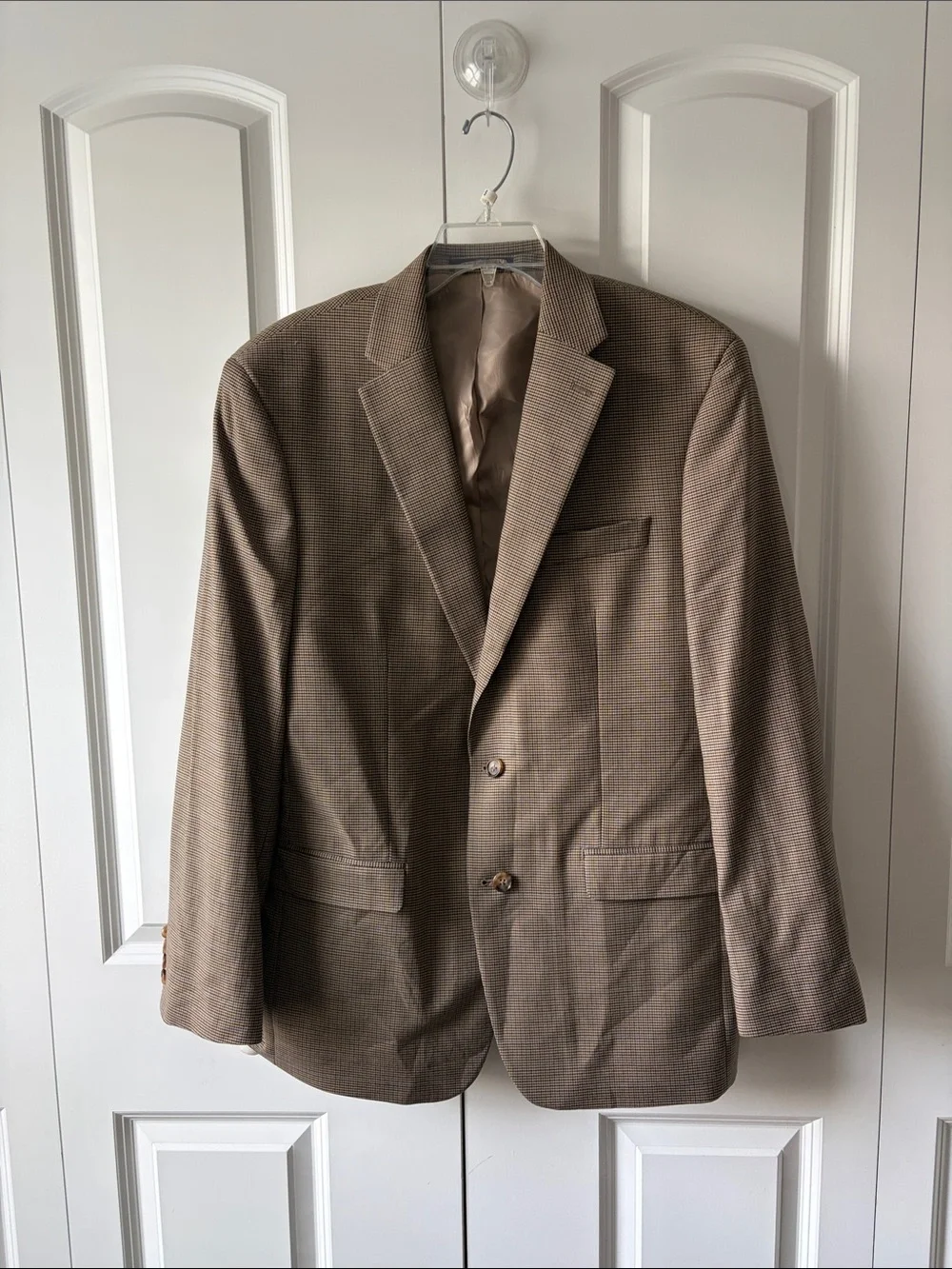 Ralph Lauren Tan Houndstooth Sport Coat Size 42L